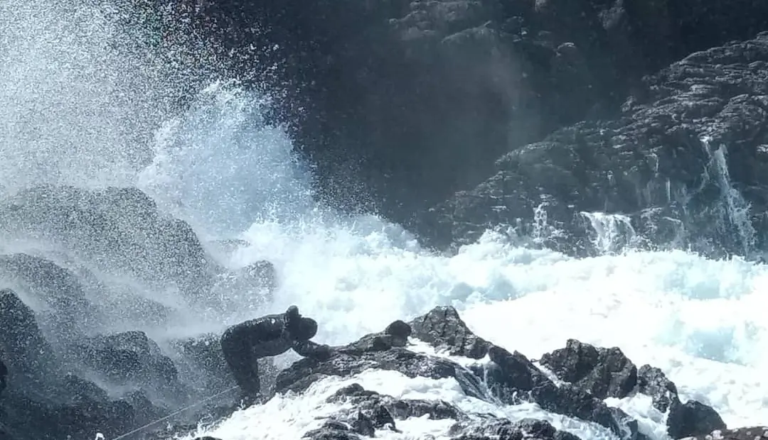 Putting the plate in the sea
