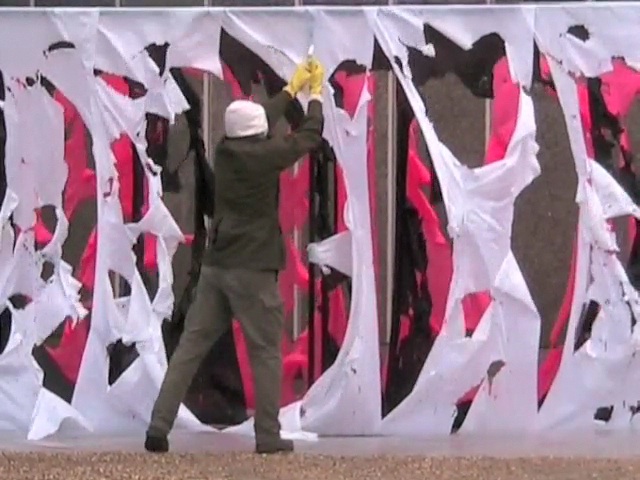 Gustav Metzger action recreation at Hayward Gallery